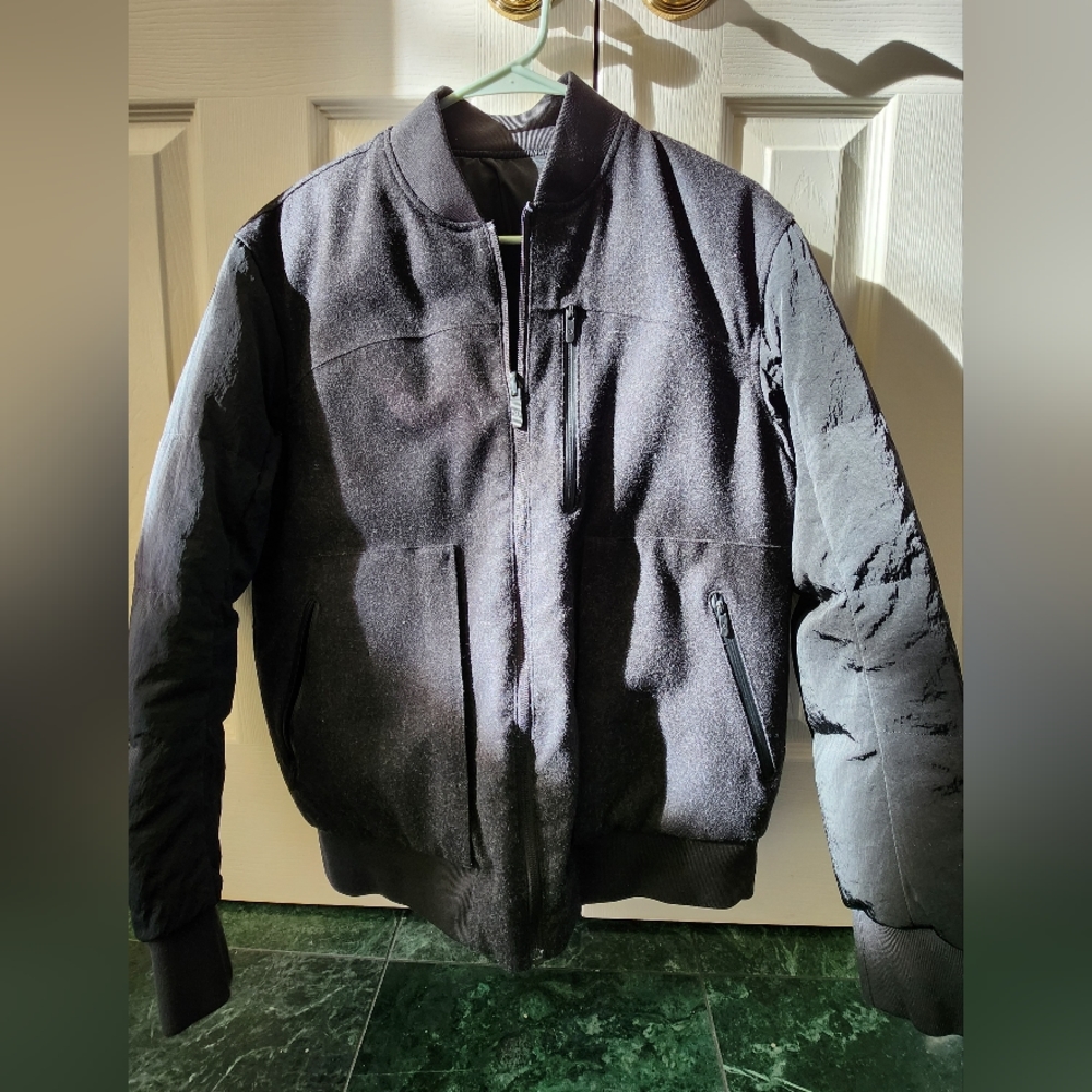 lululemon reversible bomber jacket wool and down